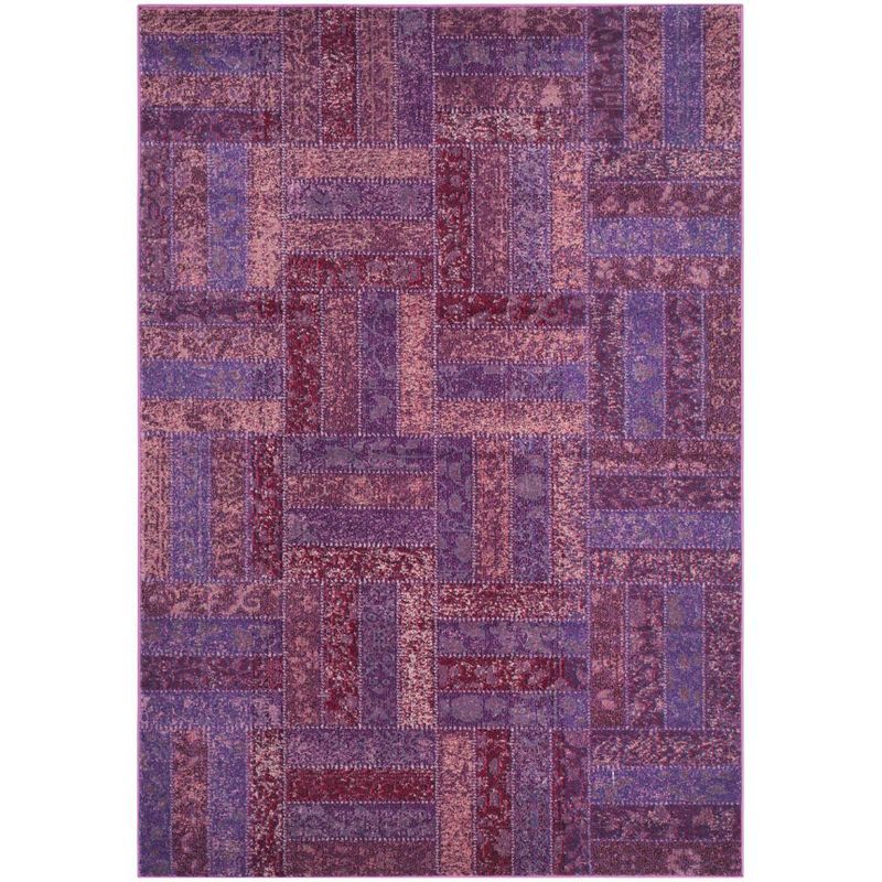 Reversible Rectangular Blue Geometric Synthetic Area Rug, 47" x 67"