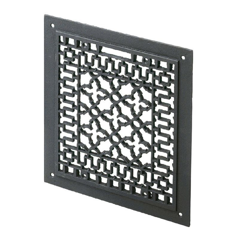 14-Inch Matte Black Cast Iron Decorative Grille