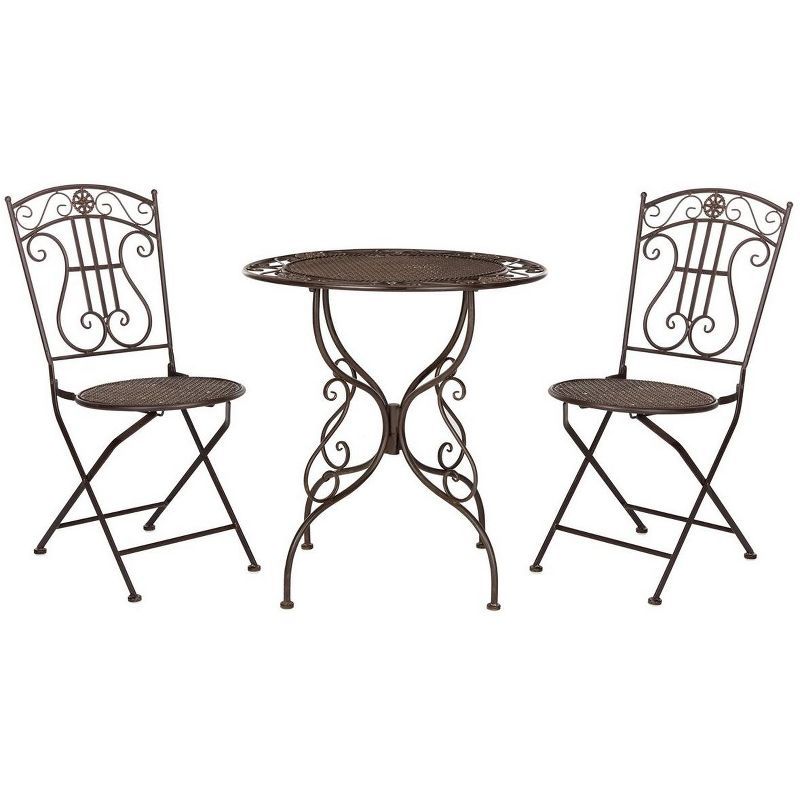 Semly Unearthed Rust 3-Piece Iron Outdoor Bistro Set