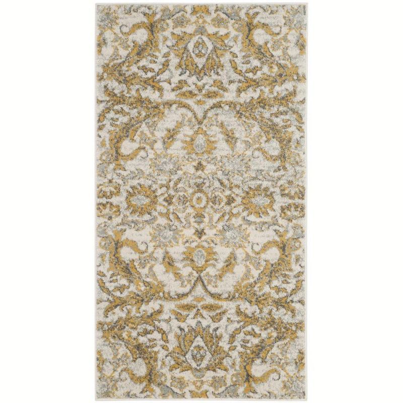 Ivory Gold Elegance 2'2" x 4' Reversible Synthetic Area Rug