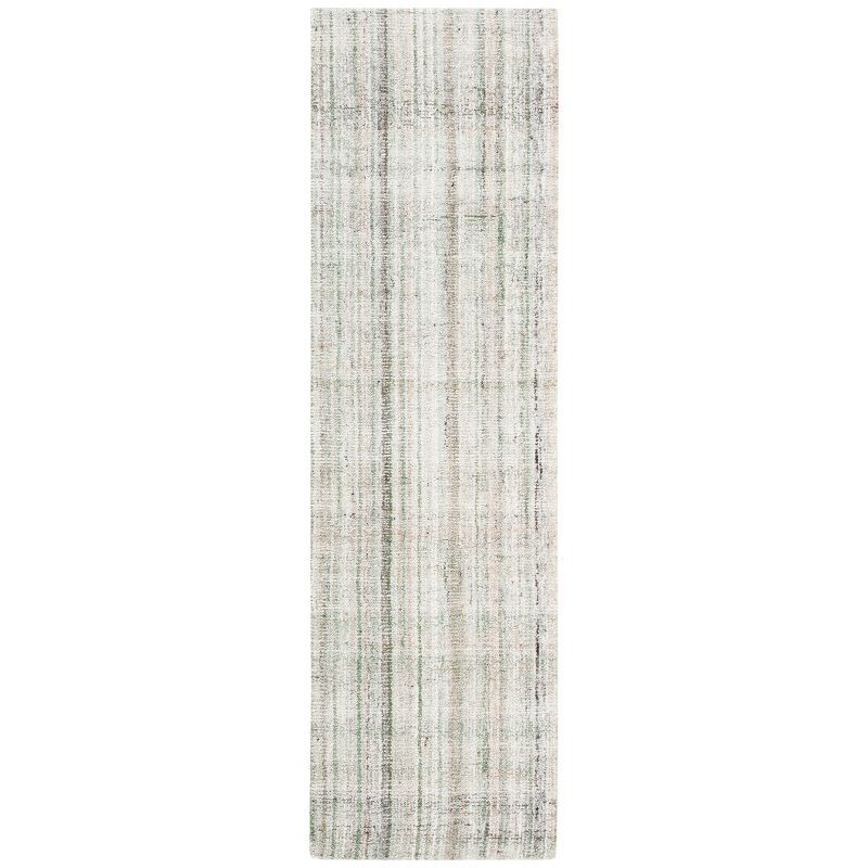 Harmony Hand-Tufted Sage Green Abstract Wool Runner Rug - 2'3" x 10'