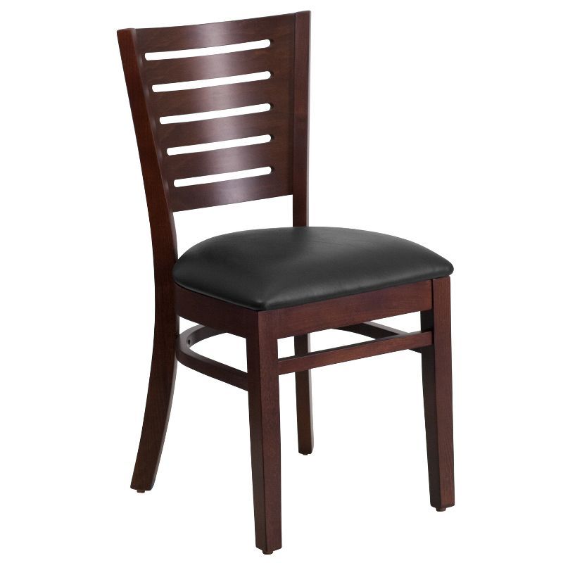 Black and Brown Wood Slat Back Side Chair