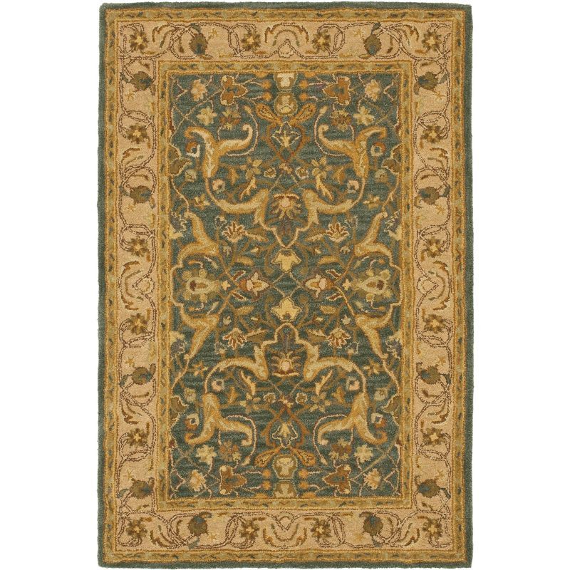 Heritage Blue and Beige Hand-Tufted Wool 4' x 6' Area Rug