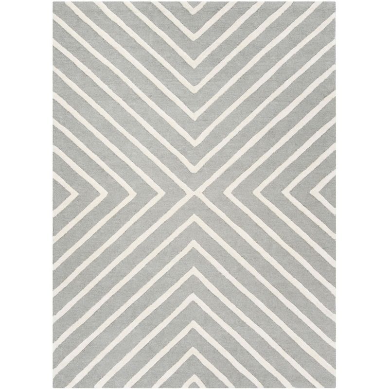 Gray Hand-Tufted Wool Kids Area Rug 5' x 7'