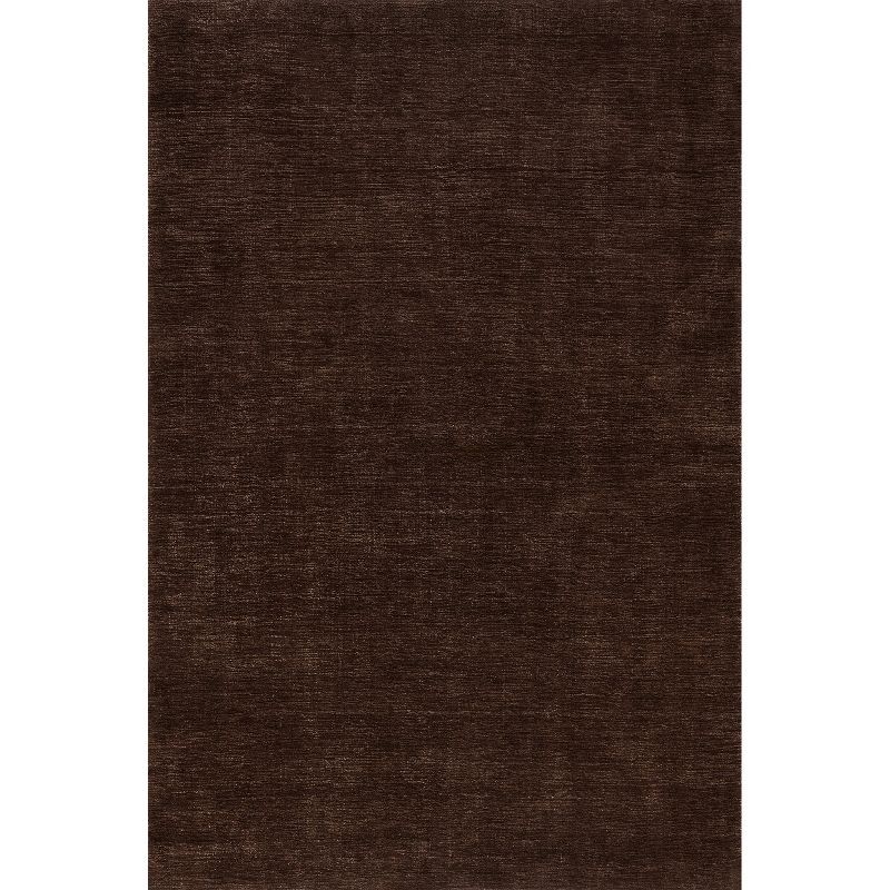 Truffle Brown Solid Wool and Viscose 4' x 6' Area Rug