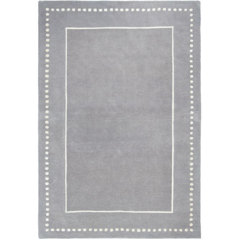 Ivory and Silver Hand-Tufted Wool 6' x 9' Area Rug