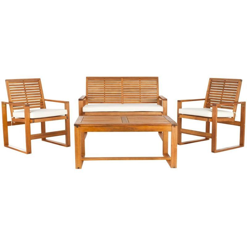 Ozark Natural Acacia 4-Piece Outdoor Patio Set