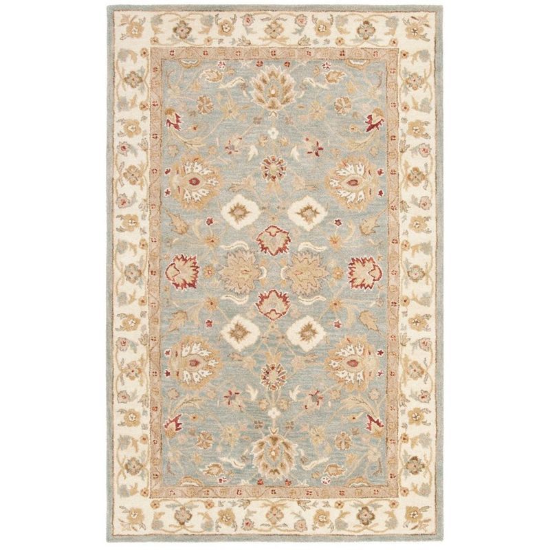 Heirloom Blue Hand-Tufted Wool Rectangular Area Rug