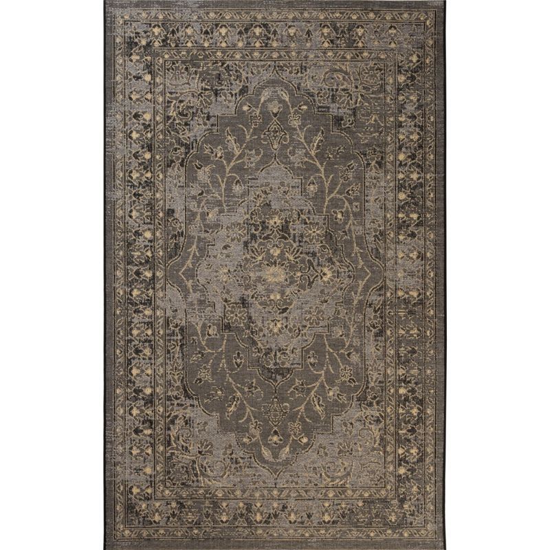 Luxor Elegance 59'' Dark Grey Flat Woven Chenille Area Rug