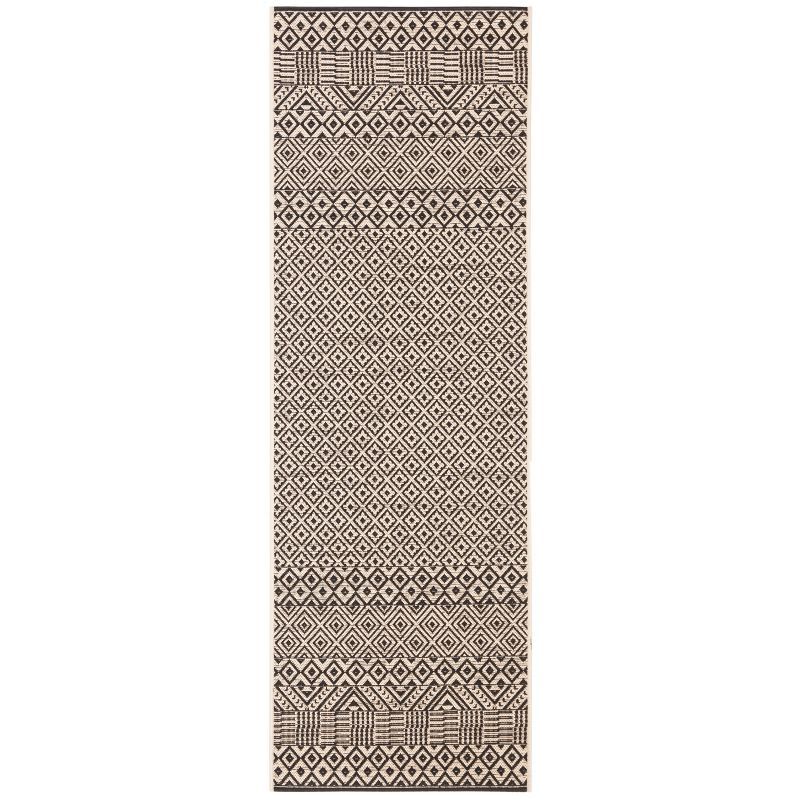 Courtyard Contemporary Black Synthetic 8' x 10' Easy-Care Area Rug