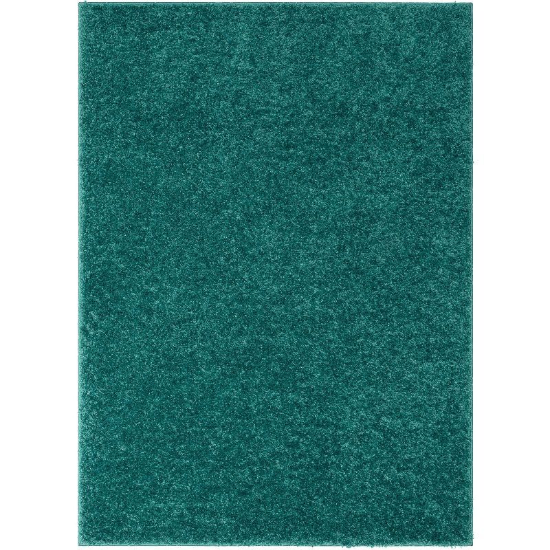 Green 8' x 10' Textured Shag Synthetic Area Rug
