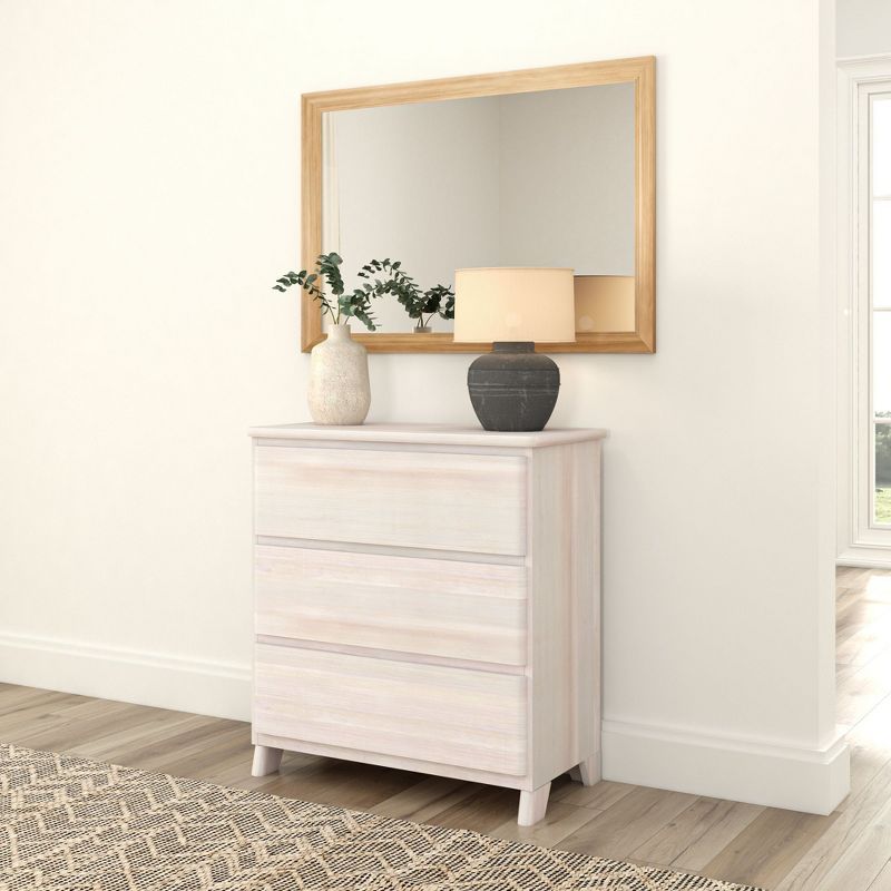 White Wash Pine Farmhouse 3-Drawer Dresser