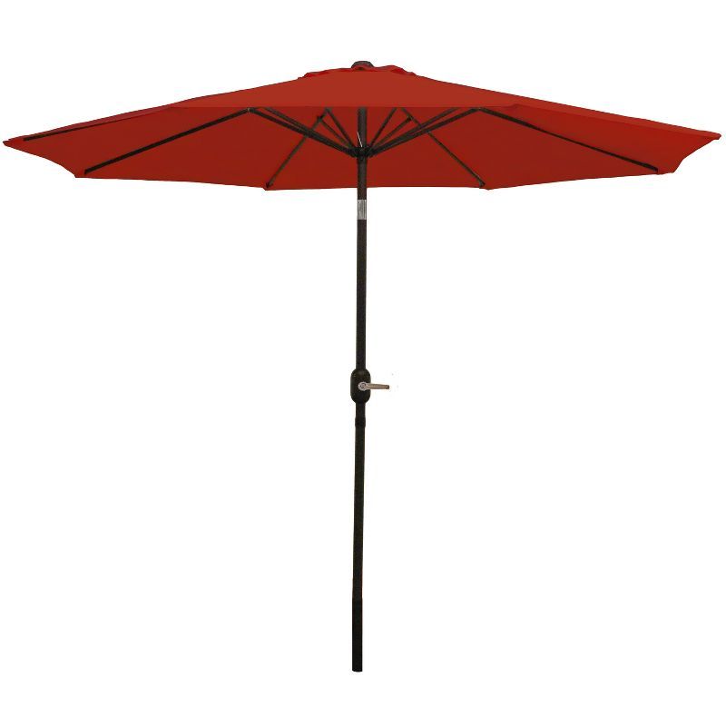 Burnt Orange 9-Foot Aluminum Patio Umbrella with Polyester Canopy