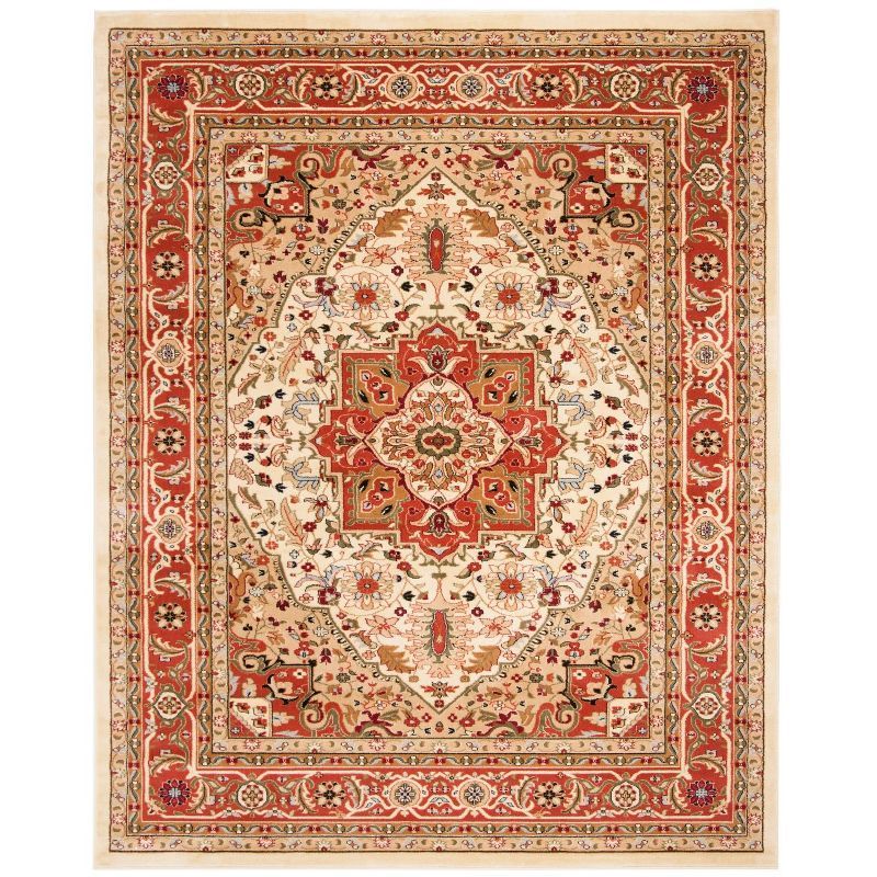 Lyndhurst Heriz LNH330 Power Loomed Area Rug - Ivory/Rust - 8'x11' - Safavieh