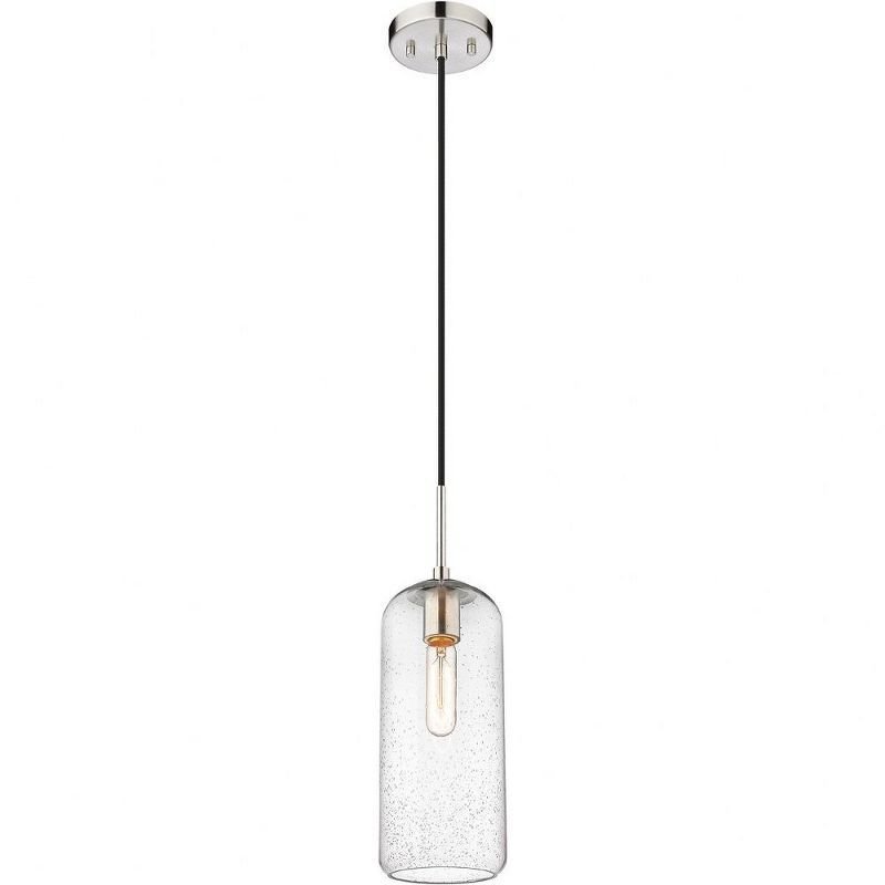 Monty Mid-Century Modern Opal Glass & Brushed Nickel Pendant Light