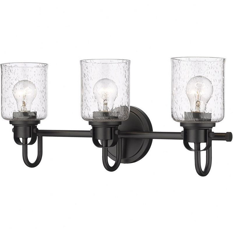 Matte Black Industrial 3-Light Steel Vanity Fixture