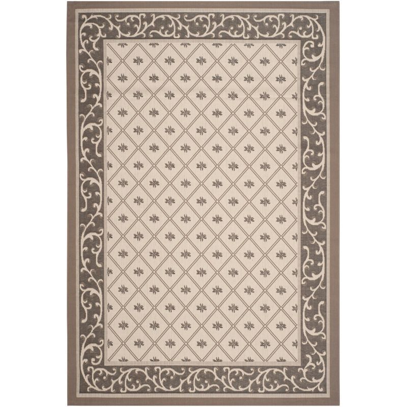 Easy-Care Beige Synthetic 5' x 7' Indoor/Outdoor Area Rug