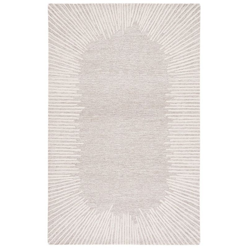 Natural Ivory 3' x 5' Handmade Wool Abstract Tufted Rug