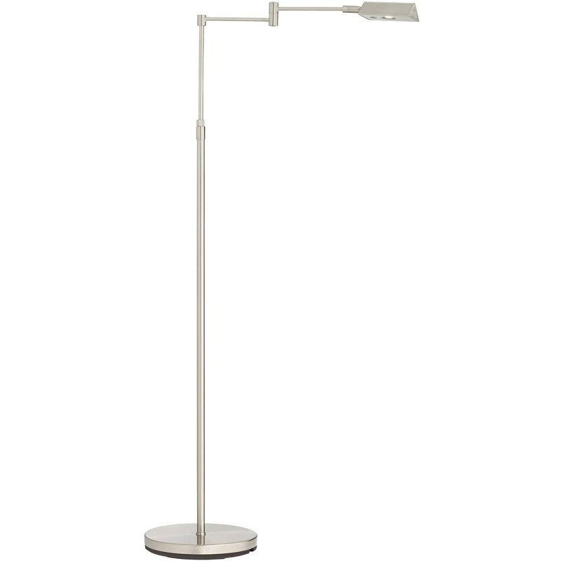 Adjustable Silver Pharmacy Floor Lamp with LED Light