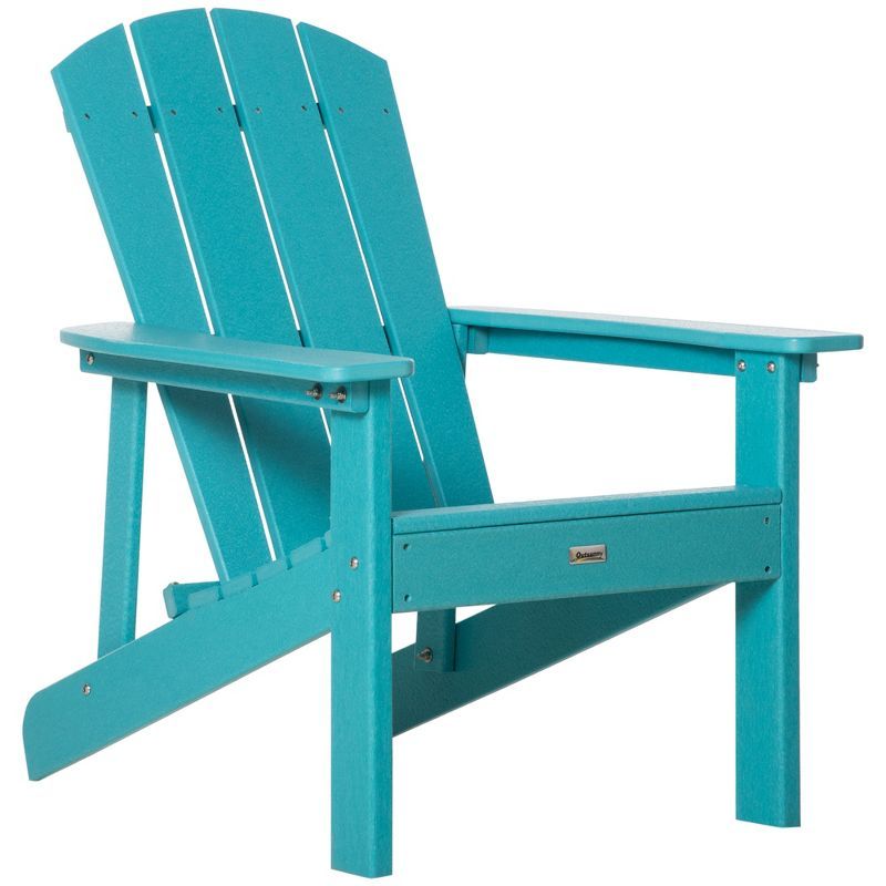 Turquoise HDPE Adirondack Chair with Wide Seat and High Back