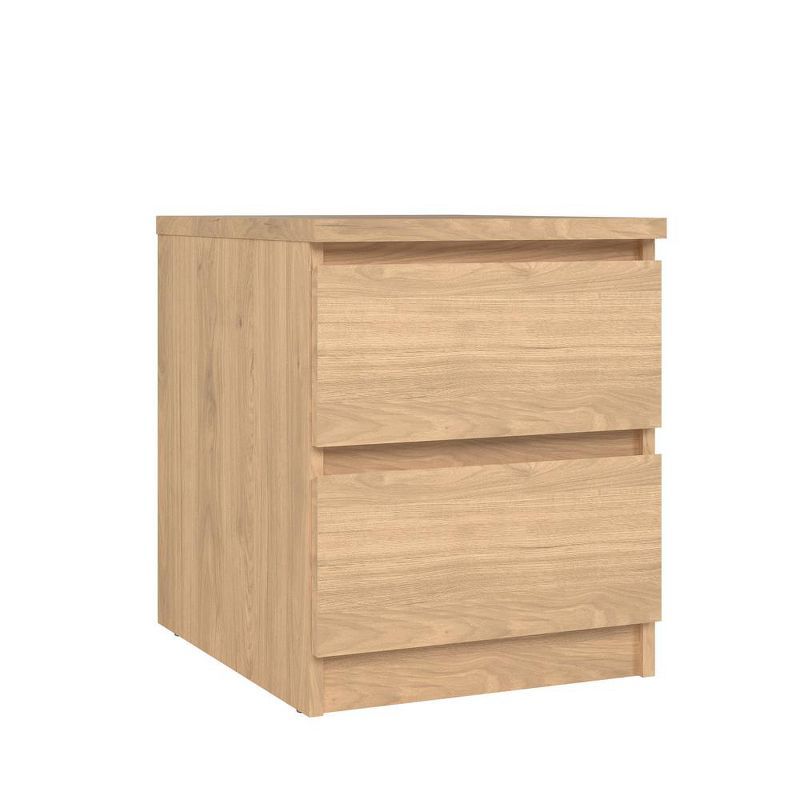 Jackson Hickory 2-Drawer Nightstand in Light Brown Laminate