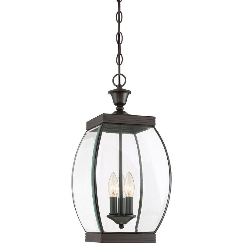 Oasis Transitional Mini 3-Light Matte Black & Bronze Pendant