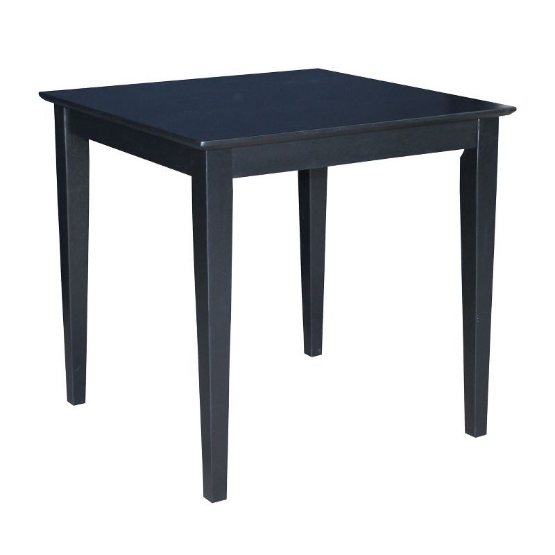 Petite Black Solid Wood Square Dining Table with Tapered Legs