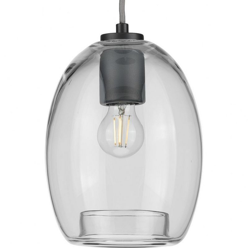 Brushed Nickel Glass Mini Pendant Light with LED Option