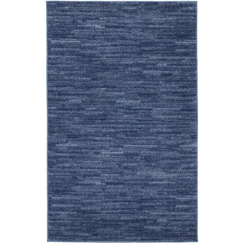 Navy Blue 3' x 5' Synthetic Indoor/Outdoor Area Rug