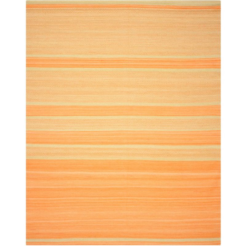 Bohemian Nomad Orange & Lime Wool 8' x 10' Handwoven Area Rug