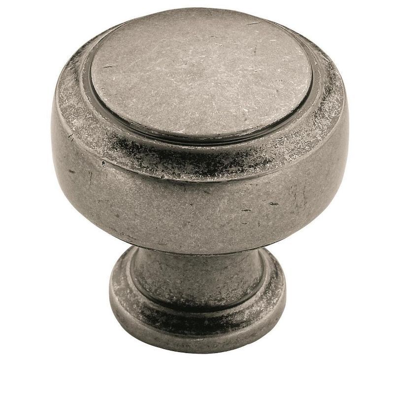 Highland Ridge Round Pewter Cabinet Knob with Mounting Hardware