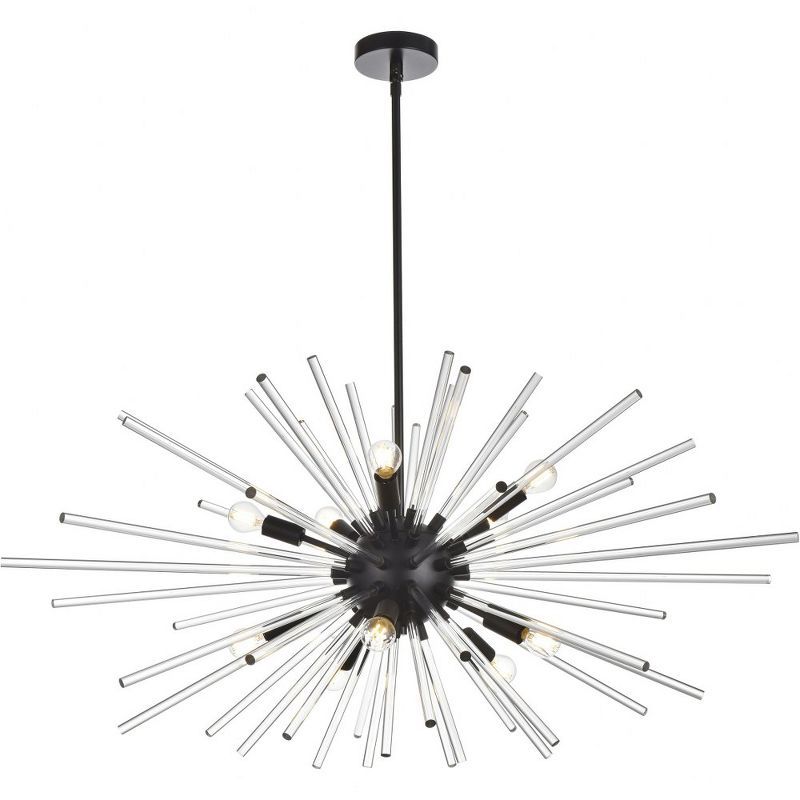 Sienna Black Crystal Rod 10-Light Pendant