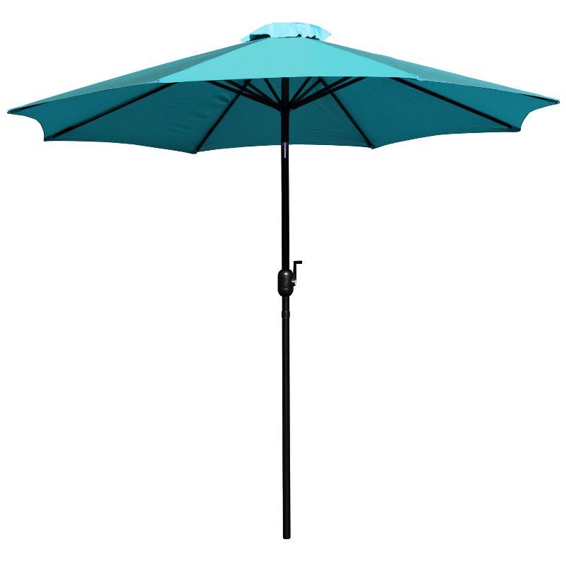 Teal 9 FT Round Patio Umbrella with Aluminum Pole