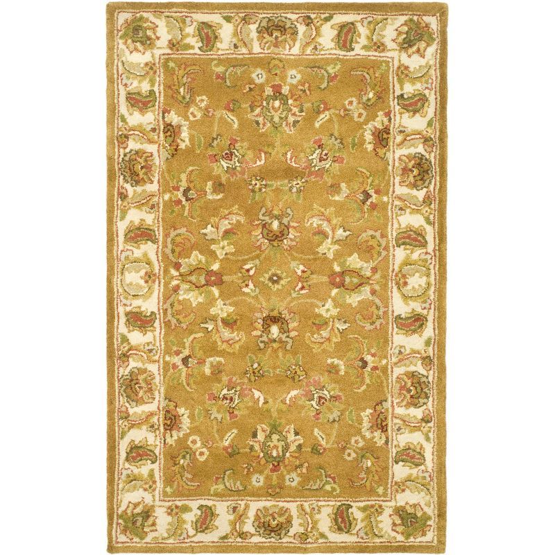 Elegant Heritage Ivory Wool 3' x 5' Hand-Tufted Area Rug