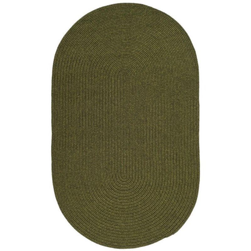 Green Oval Braided Synthetic 3' x 5' Area Rug