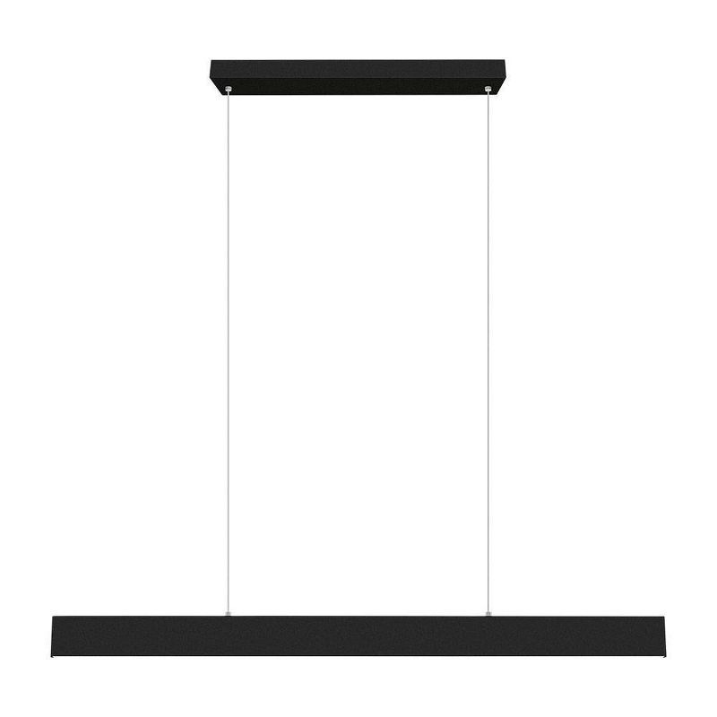 Sleek 46.5" Matte Black Aluminum LED Linear Pendant