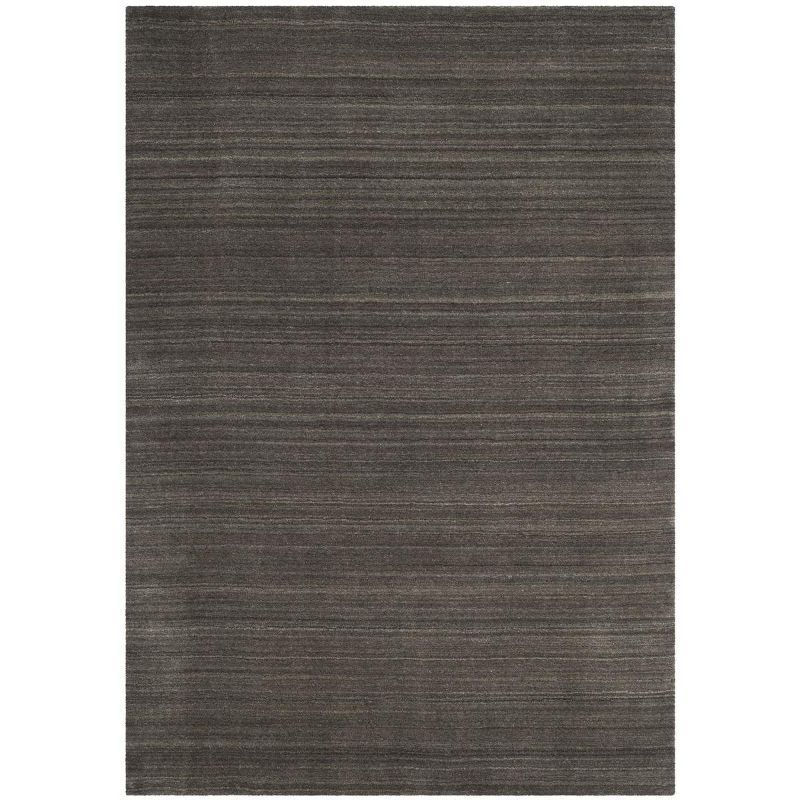 Charcoal Hand-Knotted Wool Rectangular Area Rug 4' x 6'