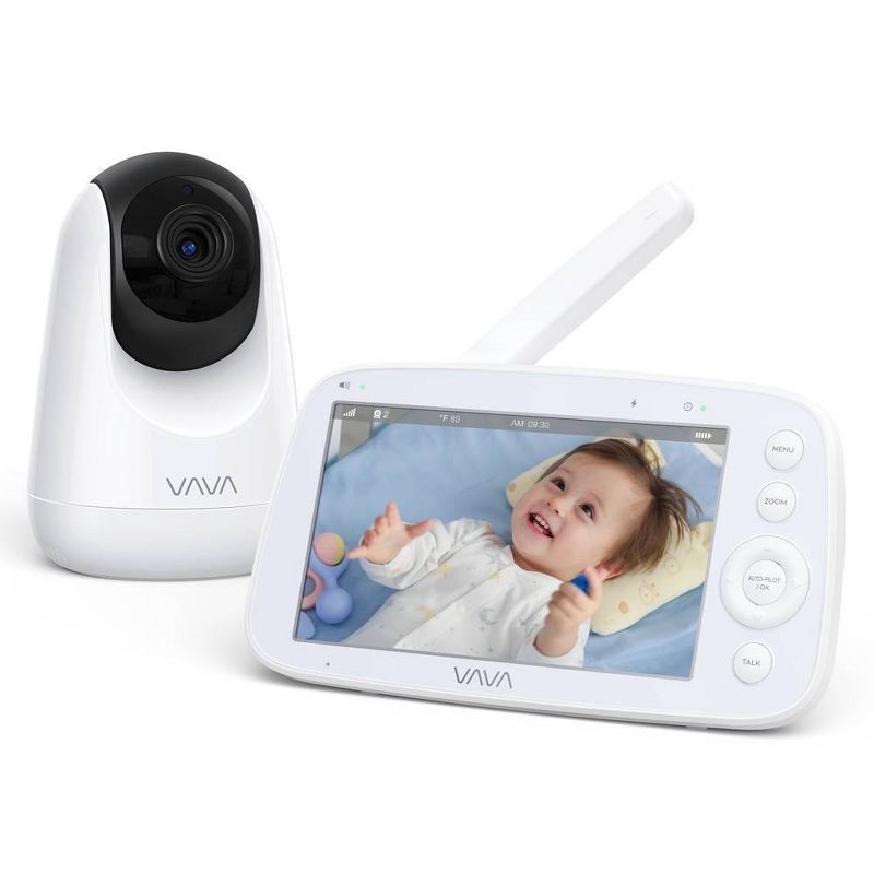 VAVA 5" White HD Video Baby Monitor with Night Vision