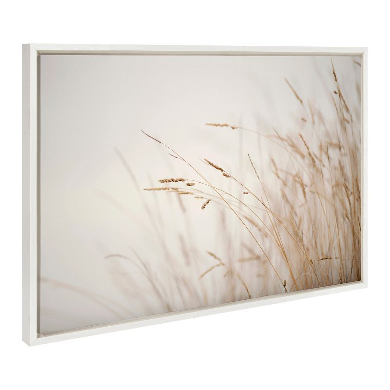 23" x 33" White Framed Marsh Grass Landscape Canvas Print
