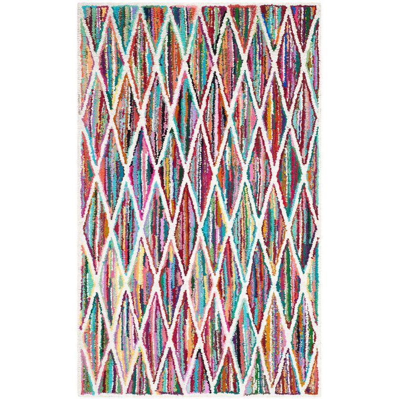 Hand-Tufted Multicolor Wool and Cotton Kids Area Rug 5' x 7'