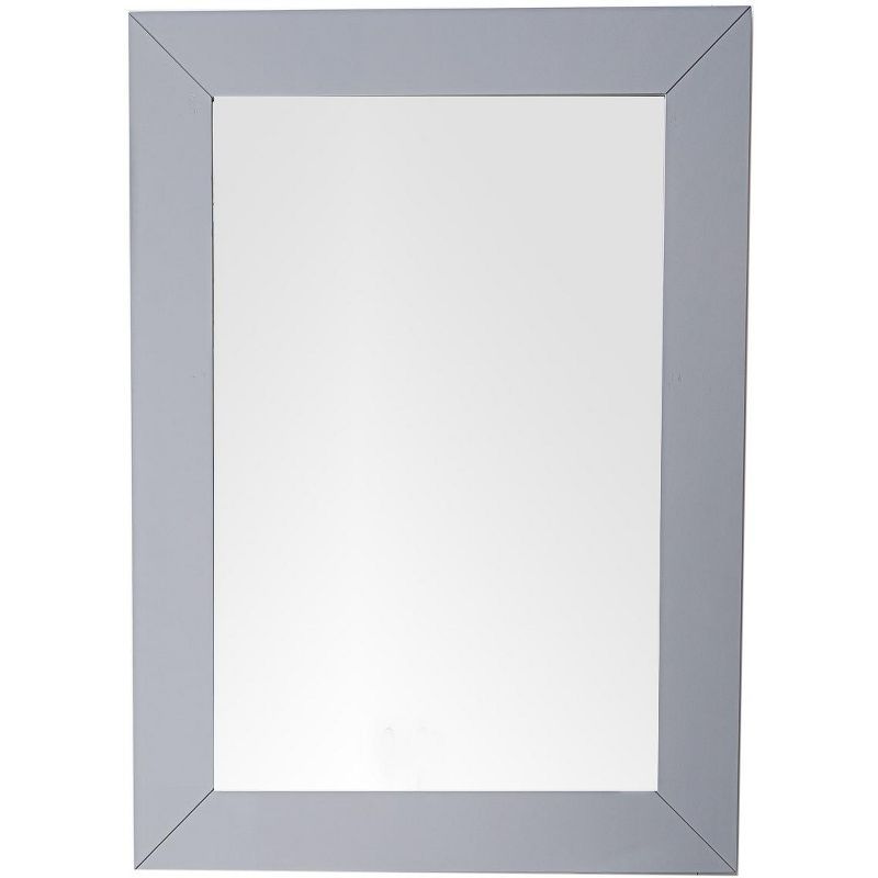 Weston 40"x29" Transitional Rectangular Wood Mirror in Silver Gray