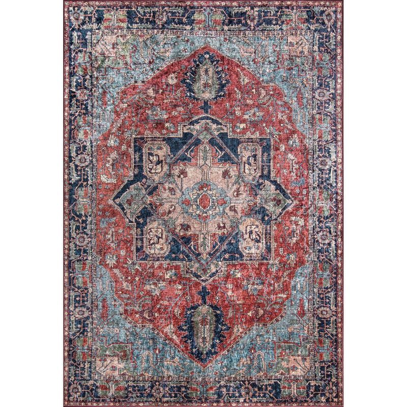 Karachi Multicolor Rectangular Synthetic Reversible Rug 2' x 3'