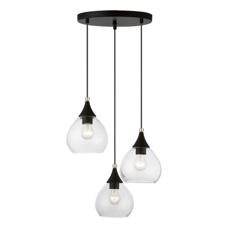 Elegant Catania 3-Light Indoor/Outdoor Pendant with Clear Glass Shades