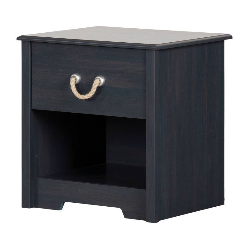 Coastal Blueberry 1-Drawer Nightstand with Rope Handle