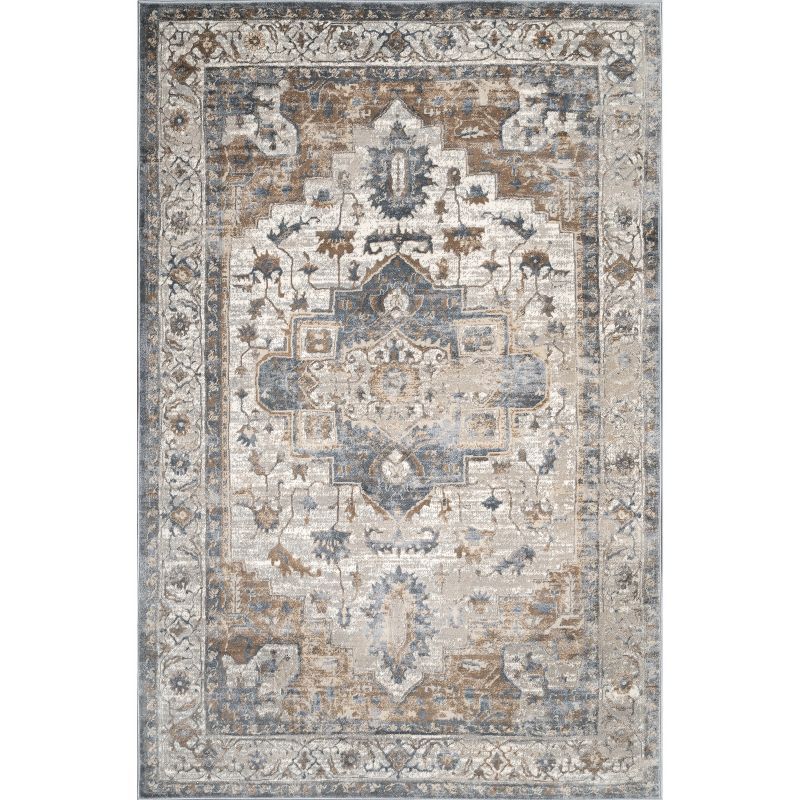 Vintage Medallion 5'x8' Tufted Wool Blend Area Rug