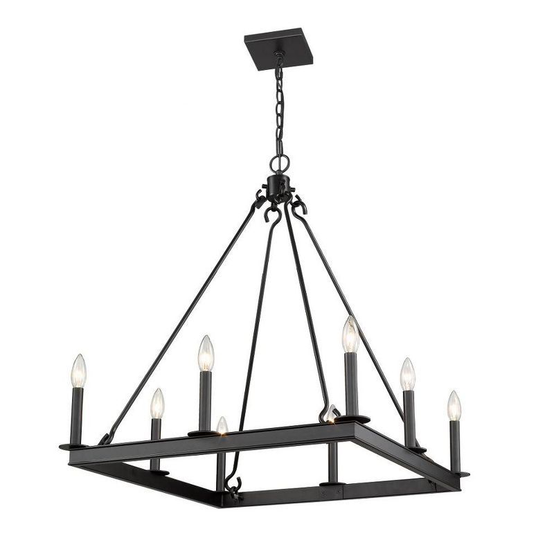 Barclay Matte Black 8-Light Taper Candle Chandelier