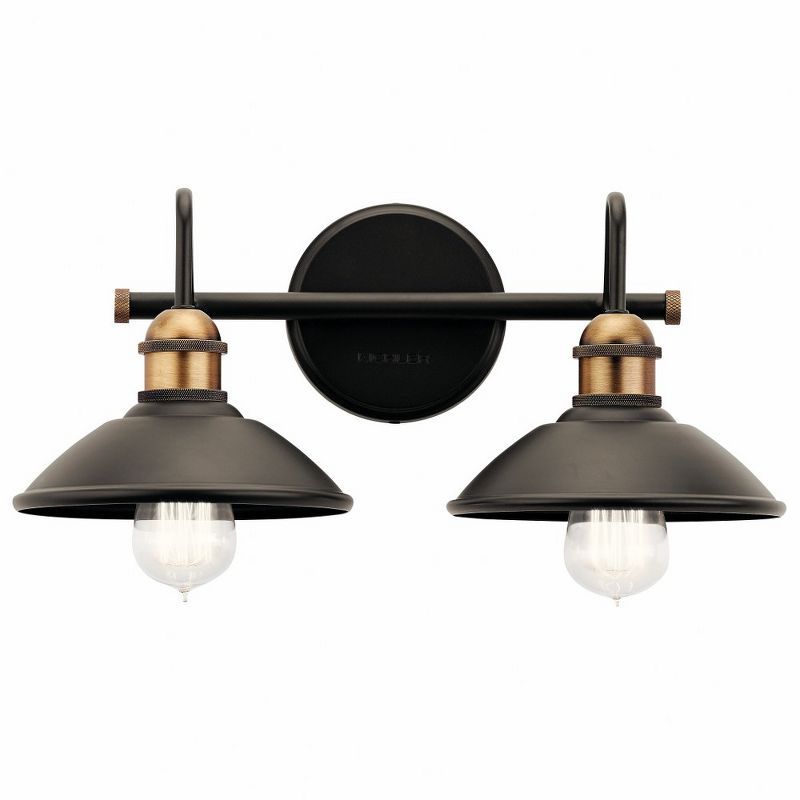 Clyde 16.75'' Bronze and Champagne 2-Light Vanity Fixture