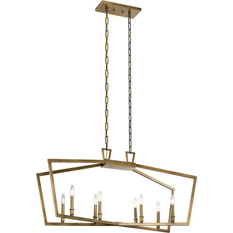 Modern Brass Cage 6-Light Chandelier with Black Finish