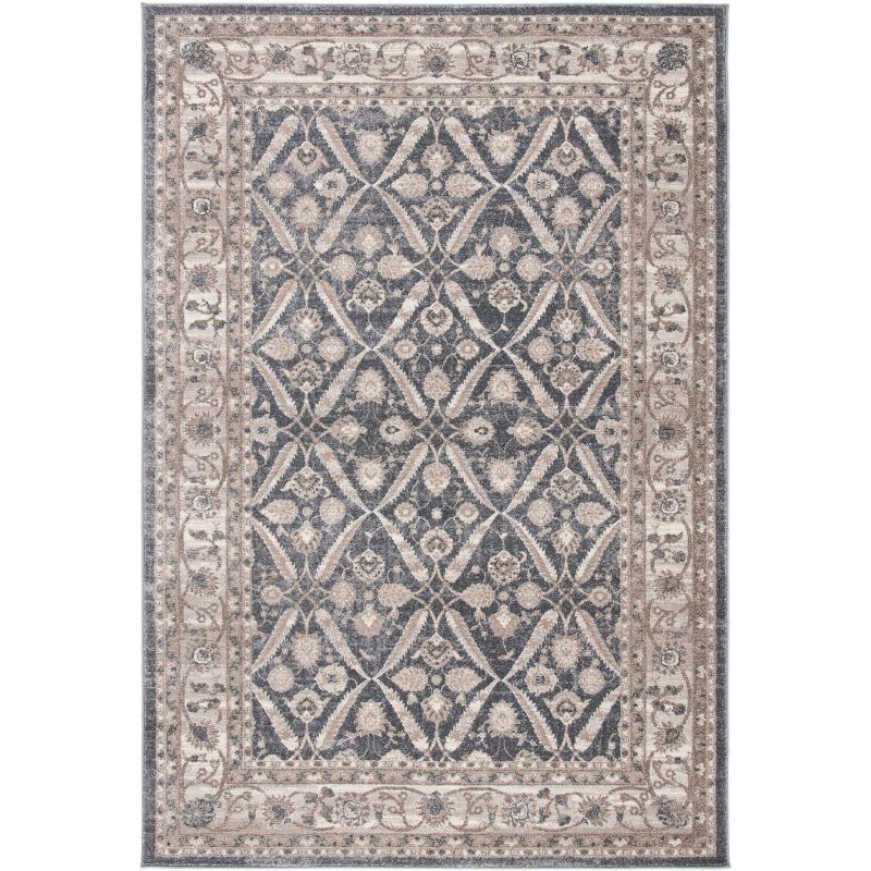 Sofia Gray and Beige Hand-Knotted Synthetic Area Rug