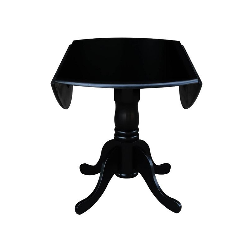 Black Dual Drop Leaf Dining Table with 4 Chairs